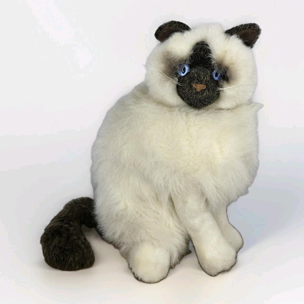 Vintage Douglas Cuddle Toys Birman Balinese Himalayan Cat Plush 12" Blue Eyes
